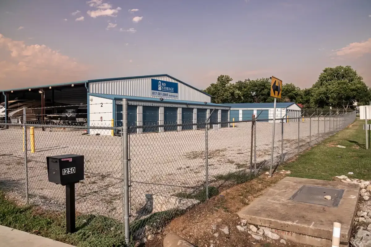 Fenced in storage facility KO Storage of Azle, TX